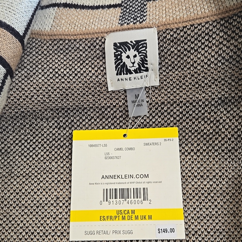 Anne Klein NWT Plaid Double-Breasted Women's Cardigan Size Medium Retail 149.00 - Picture 6 of 11